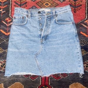 & other stories denim high waisted skirt US 2